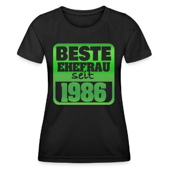 Ehefrau 1986 - Frauen Funktions-T-Shirt - Schwarz - Vorne - AI Model Female 172 light (172cm)