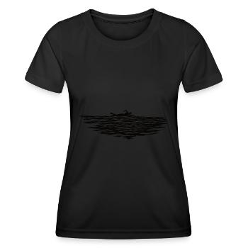 Schwimmen Schwimmer Schwimmbad Freibad Schwimmerin - Frauen Funktions-T-Shirt - Schwarz - Vorne - AI Model Female 172 light (172cm)