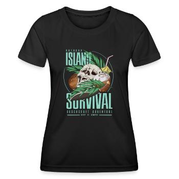 Île de Bushcraft Survival Jungle Skull Cadeau - T-shirt sport Femme - noir - Devant - AI Model Female 172 light (172cm)