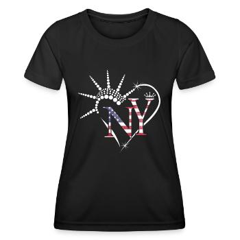 J’adore New York USA Gift Heart - T-shirt sport Femme - noir - Devant - AI Model Female 172 light (172cm)
