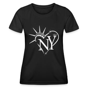 J’adore New York USA Gift Heart - T-shirt sport Femme - noir - Devant - AI Model Female 172 light (172cm)