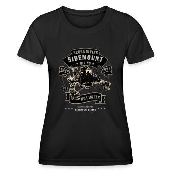 Sidemount Diving Keep Calm Cave Diving Gift - Women's Functional T-Shirt - black - Front - AI Model Female 172 light (172cm)