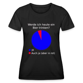 Bier Biertrinker Wochenende Ausgehen Party lustig - Frauen Funktions-T-Shirt - Schwarz - Vorne - AI Model Female 172 light (172cm)