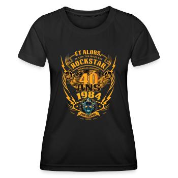 40. Geburtstag 1984 Rock'n Roll für immer Geschenk - Frauen Funktions-T-Shirt - Schwarz - Vorne - AI Model Female 172 light (172cm)