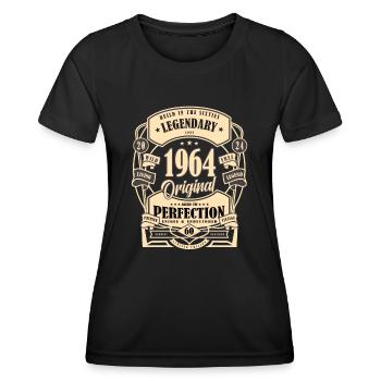 60. Geburtstag, Geschenk, Legende, Original, 1964 - Frauen Funktions-T-Shirt - Schwarz - Vorne - AI Model Female 172 light (172cm)
