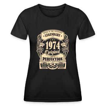 50. Geburtstag, Geschenk, Legende, Original, 1974 - Frauen Funktions-T-Shirt - Schwarz - Vorne - AI Model Female 172 light (172cm)