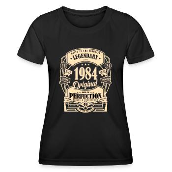 40. Geburtstag, Geschenk, Legende, Original, 1984 - Frauen Funktions-T-Shirt - Schwarz - Vorne - AI Model Female 172 light (172cm)