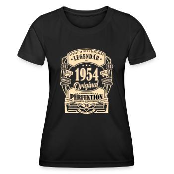 70. Geburtstag, Geschenk, Legende, Original, 1954 - Frauen Funktions-T-Shirt - Schwarz - Vorne - AI Model Female 172 light (172cm)
