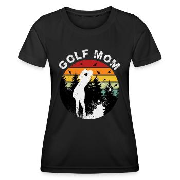 Golf, Mom, Mother's Day, Golfer, Golf, Golf, Golf Course - Women's Functional T-Shirt - black - Front - AI Model Female 172 light (172cm)