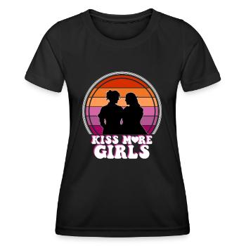 Kiss more girls Lesbian LGBT Pride Month Girls - Women's Functional T-Shirt - black - Front - AI Model Female 172 light (172cm)