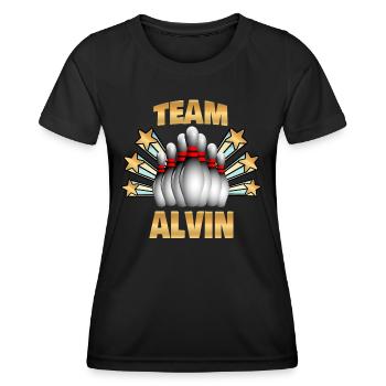 Bowling Alvin - Frauen Funktions-T-Shirt - Schwarz - Vorne - AI Model Female 172 light (172cm)