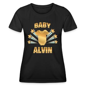 Geburt Alvin - Frauen Funktions-T-Shirt - Schwarz - Vorne - AI Model Female 172 light (172cm)