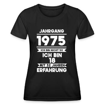 Born 1975 – 18 with 32 years of experience - Women's Functional T-Shirt - black - Front - AI Model Female 172 light (172cm)