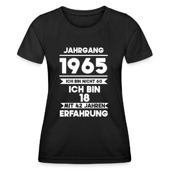 Jahrgang 1965 –Ich bin nicht 60 - Frauen Funktions-T-Shirt - Schwarz - Vorne - AI Model Female 172 light (172cm)