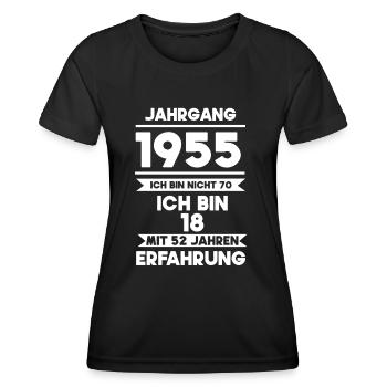 Born in 1955 - Women's Functional T-Shirt - black - Front - AI Model Female 172 light (172cm)