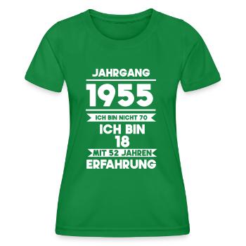 Né en 1955 - T-shirt sport Femme - vert - Devant - AI Model Female 172 dark (172cm)