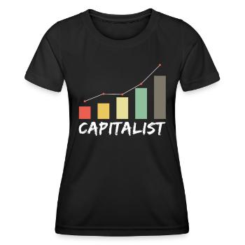 Capitalist - Kapitalist Geld Money Börse Exchange - Frauen Funktions-T-Shirt - Schwarz - Vorne - AI Model Female 172 light (172cm)