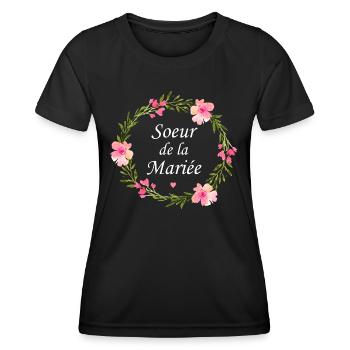 Soeur de la mariée - T-shirt sport Femme - noir - Devant - AI Model Female 172 light (172cm)