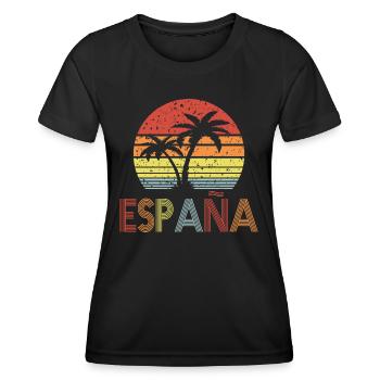 Spanien - Frauen Funktions-T-Shirt - Schwarz - Vorne - AI Model Female 172 light (172cm)