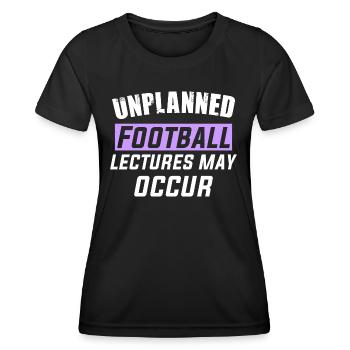 Des conférences de football imprévues peuvent avoir lieu - T-shirt sport Femme - noir - Devant - AI Model Female 172 light (172cm)