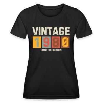 Vintage 1980 Limited Edition Classic original gift - Women's Functional T-Shirt - black - Front - AI Model Female 172 light (172cm)