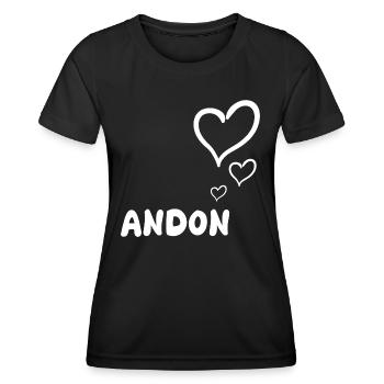 First name Andon - Women's Functional T-Shirt - black - Front - AI Model Female 172 light (172cm)