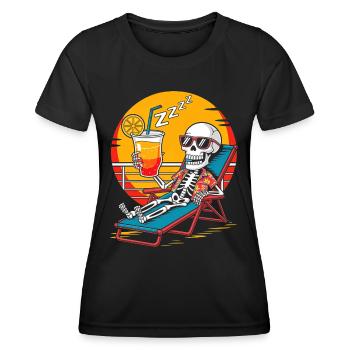 Skeleton Humor Summer Cruise Vacation - Women's Functional T-Shirt - black - Front - AI Model Female 172 light (172cm)