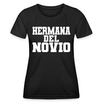 Hermana del Novio Groom's Sister Wedding Gift - Women's Functional T-Shirt - black - Front - AI Model Female 172 light (172cm)