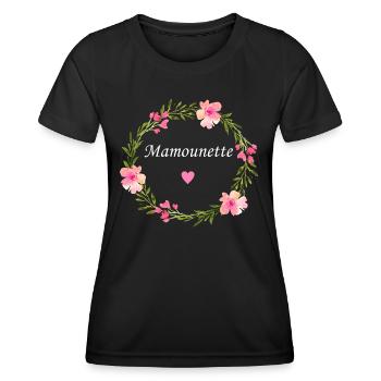 Mamounette - T-shirt sport Femme - noir - Devant - AI Model Female 172 light (172cm)