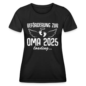 Werdende Oma 2025 Schwangerschaft verkünden - Frauen Funktions-T-Shirt - Schwarz - Vorne - AI Model Female 172 light (172cm)