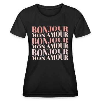 Bonjour Mon Amour - Women's Functional T-Shirt - black - Front - AI Model Female 172 light (172cm)