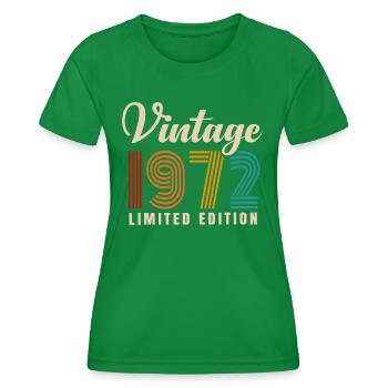 JAHRGANG 1972. 49. GEBURTSTAG - Frauen Funktions-T-Shirt - Kelly Green - Vorne - AI Model Female 172 dark (172cm)