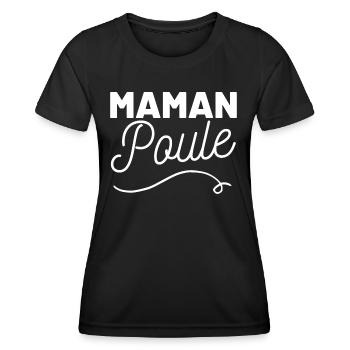maman poule - T-shirt sport Femme - noir - Devant - AI Model Female 172 light (172cm)