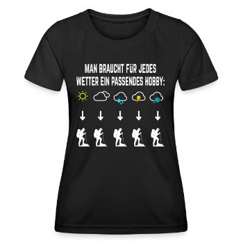Wandern Trekking Spruch für die Hüttenwanderung - Frauen Funktions-T-Shirt - Schwarz - Vorne - AI Model Female 172 light (172cm)