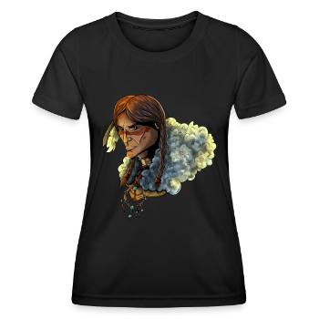 Amerikanischer Ureinwohner - Native American - Frauen Funktions-T-Shirt - Schwarz - Vorne - AI Model Female 172 light (172cm)