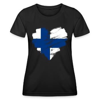 Finland - Funktionsshirt til damer - sort - Foran - AI Model Female 172 light (172cm)