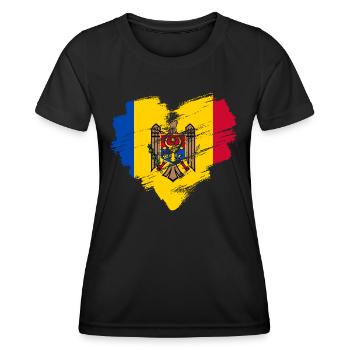 Moldawien - Frauen Funktions-T-Shirt - Schwarz - Vorne - AI Model Female 172 light (172cm)