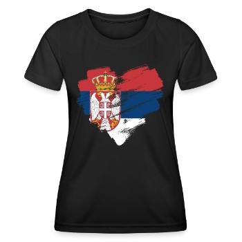 Serbien - Frauen Funktions-T-Shirt - Schwarz - Vorne - AI Model Female 172 light (172cm)