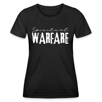 Geistliche Kriegsführung - 1Tim/6:12 - Frauen Funktions-T-Shirt - Schwarz - Vorne - AI Model Female 172 light (172cm)