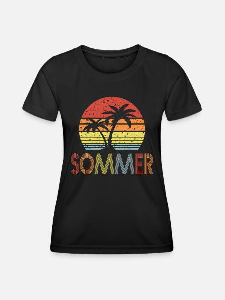 Sommer - Frauen Funktions-T-Shirt - Schwarz