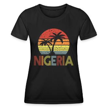 Nigéria - T-shirt sport Femme - noir - Devant - AI Model Female 172 light (172cm)