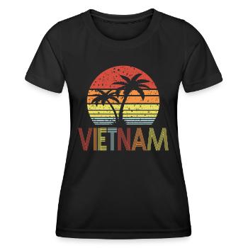 Vietnam - Frauen Funktions-T-Shirt - Schwarz - Vorne - AI Model Female 172 light (172cm)