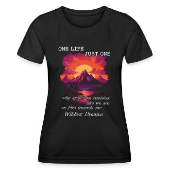 Une vie juste une motivation Dire - T-shirt sport Femme - noir - Devant - AI Model Female 172 light (172cm)