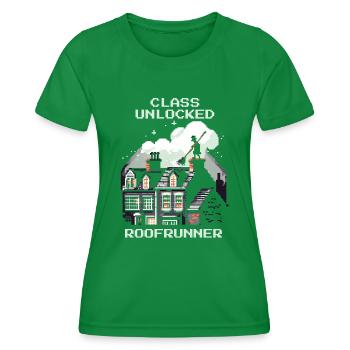 Schornsteinfeger Dachläufer Klasse Retro Pixel Art - Frauen Funktions-T-Shirt - Kelly Green - Vorne - AI Model Female 172 dark (172cm)