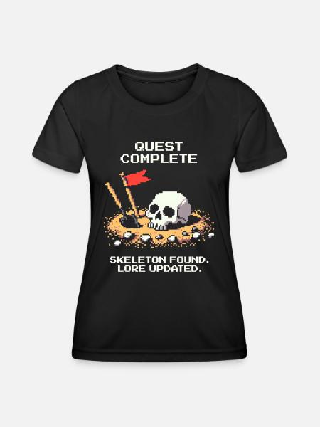 Skeleton found | Archaeology History - Women's Functional T-Shirt - black