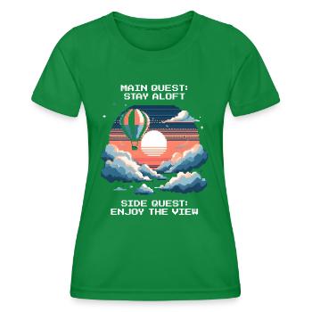 Ballonfahrt Himmel Abenteuer Luftfahrt Thermik - Frauen Funktions-T-Shirt - Kelly Green - Vorne - AI Model Female 172 dark (172cm)