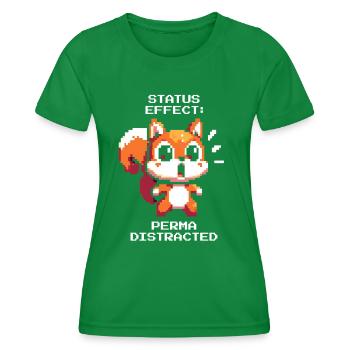 Distraction Status: Persistent | ADHD Stimulus Chaos - Women's Functional T-Shirt - kelly green - Front - AI Model Female 172 dark (172cm)