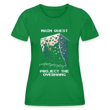 Projet : Porte-à-faux | Bloc Pixel Art - T-shirt sport Femme - vert - Devant - AI Model Female 172 dark (172cm)