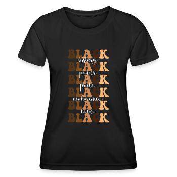 Histoire des Noirs Black Power Black - T-shirt sport Femme - noir - Devant - AI Model Female 172 light (172cm)