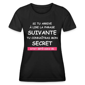 je vais être tata - T-shirt sport Femme - noir - Devant - AI Model Female 172 light (172cm)